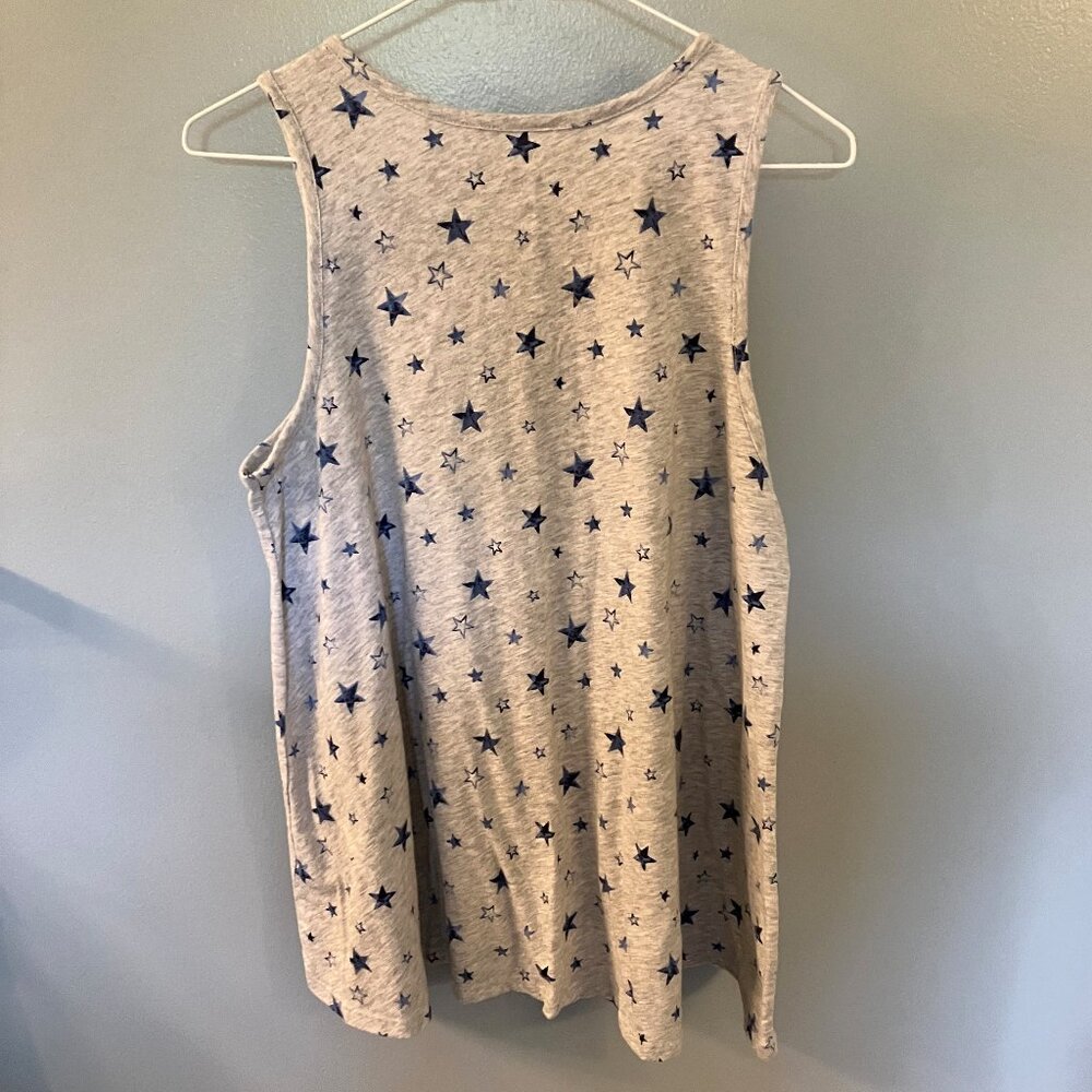 Sonoma Goods for Life Patriotic Gray with Blue Stars Tank Top Size Medium - Picture 3 of 3